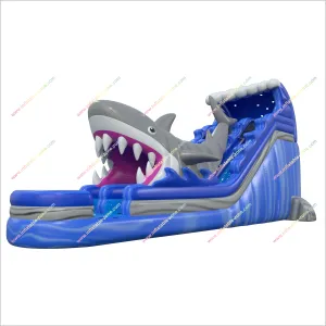 Backyard Shark Inflatable Waterslide Swimming Pool Party Popular Commercial Inflatable Water Park Water Slide