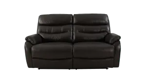 James 2 Seater Manual Recliner Sofa in Leather